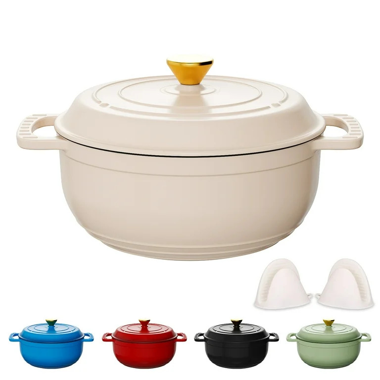 Ktaxon 6 Quart Enameled Cast Iron Dutch Oven with Upgraded Textured Handles Pre-Seasoned Cookware... | Walmart (US)