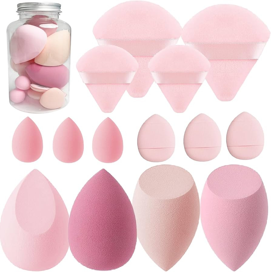 Makeup Sponge Set Blender Sponges 14 Pcs for Liquid Cream, and Powder Latex Free Multi-colored Sp... | Amazon (US)
