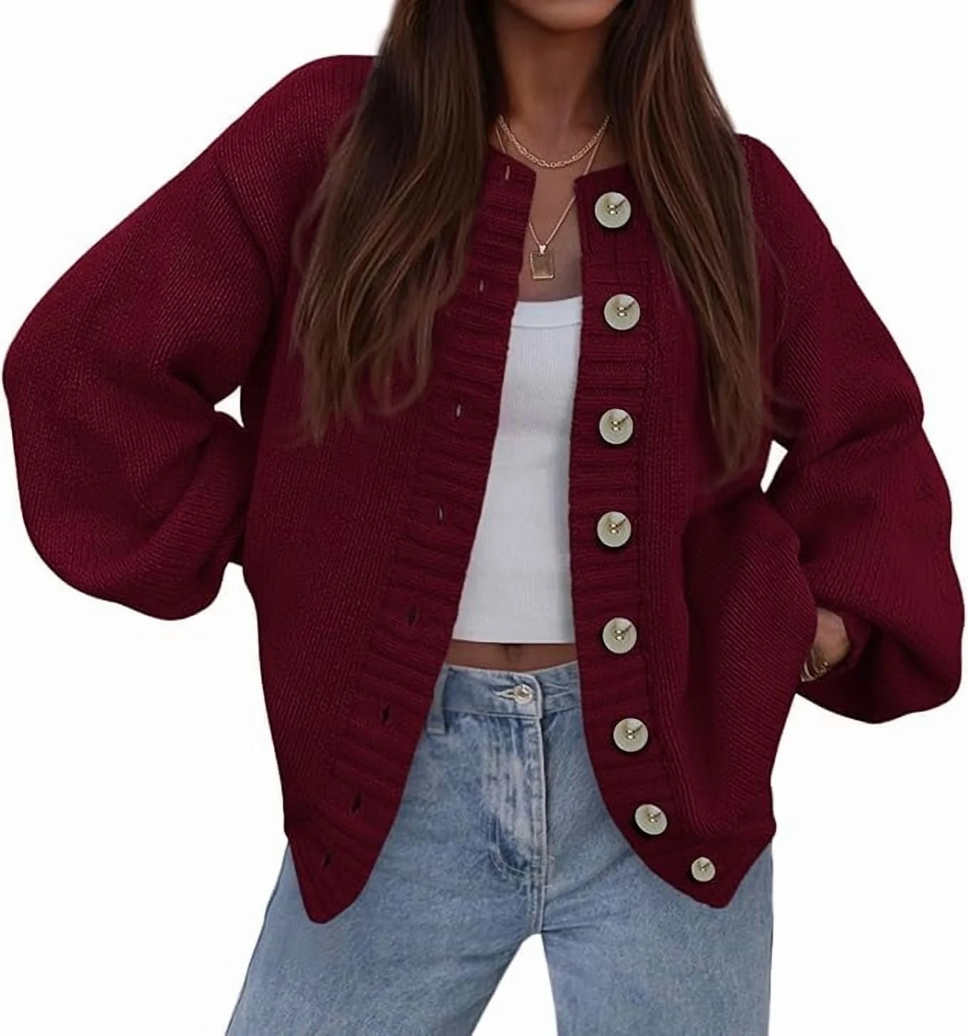 PRETTYGARDEN Women's Winter Cardigan Sweaters Trendy Chunky Knit Long Sleeve Button Up Casual War... | Walmart (US)