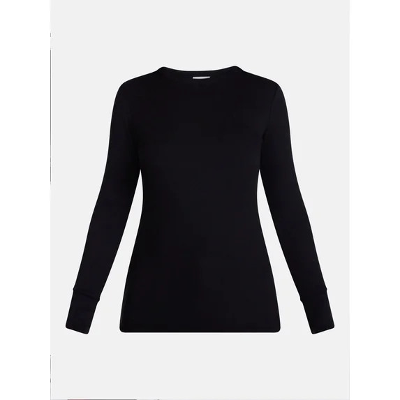 Scenario Women's and Women's Plus Rib Tee with Long Sleeves, Sizes XS-4X | Walmart (US)