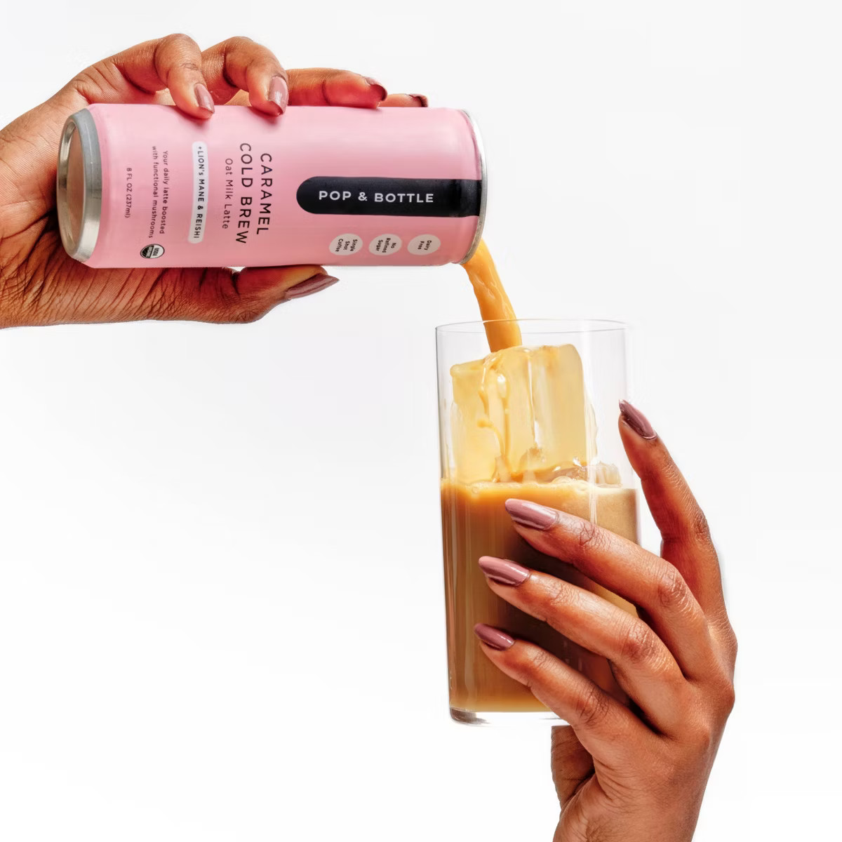 Pop & Bottle Caramel Cold Brew Oat Milk Latte with functional boost from Reishi and Lion's Mane -... | Target