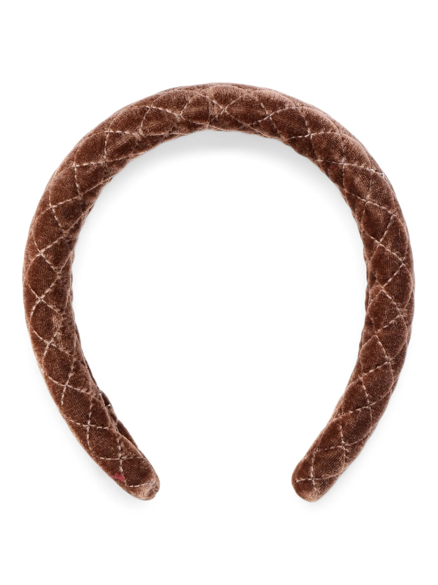 Time and Tru Women's Quilted Velvet Hair Headband, Brown | Walmart (US)