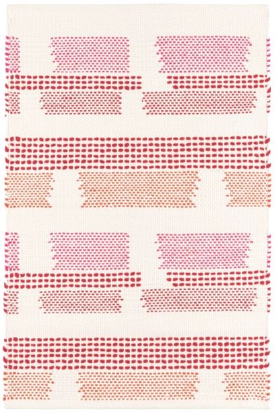 Tread Lightly Pink Handwoven Cotton Rug | Annie Selke