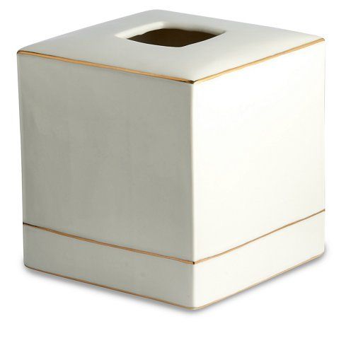 St. Honore Tissue Holder, Cream/Gold | One Kings Lane