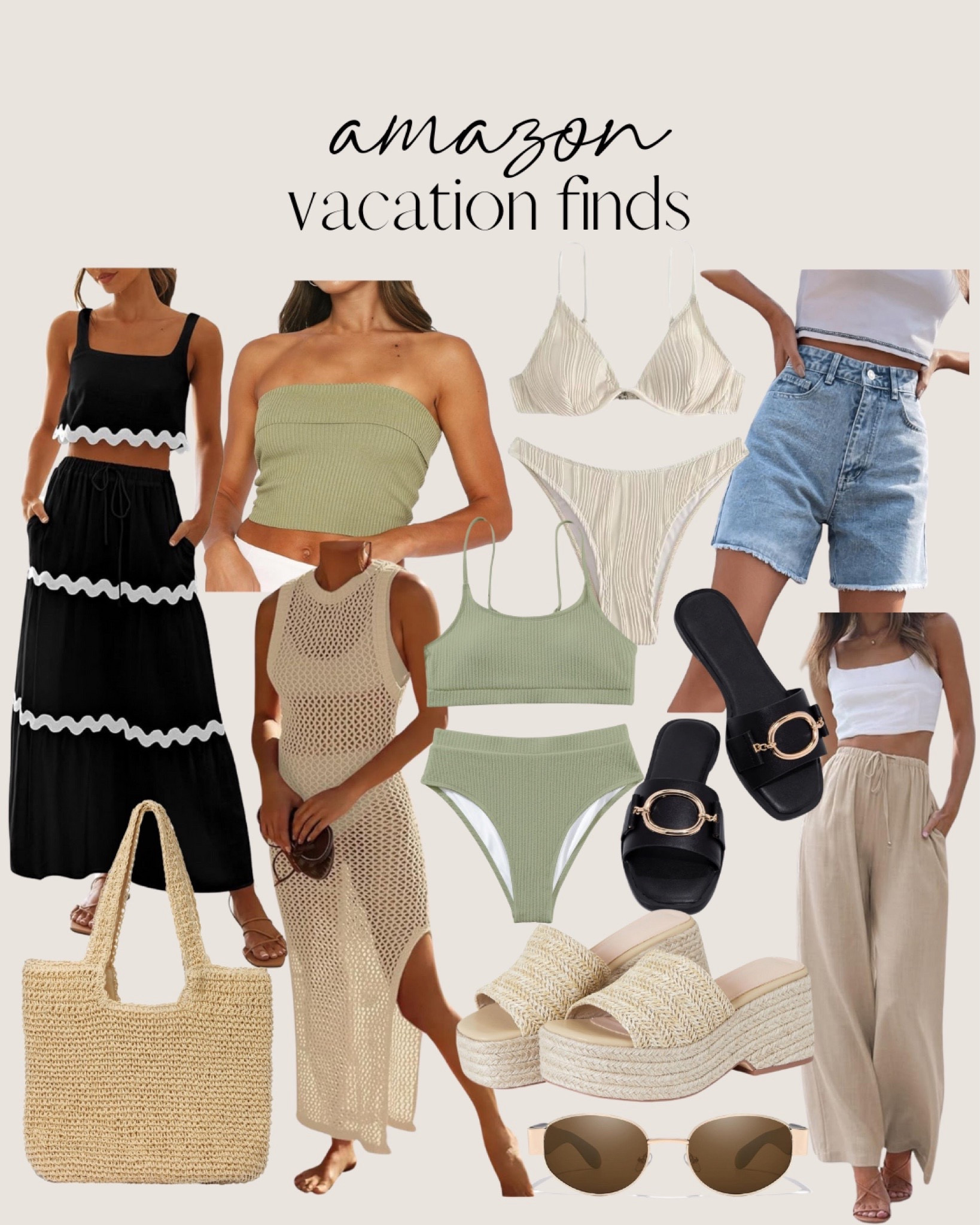 amazon vacation finds 🫶🏻 

summer dresses, swimsuits, denim shorts, summer sandals, linen pants, tube top, swim cover up 

#LTKswim #LTKtravel #LTKstyletip