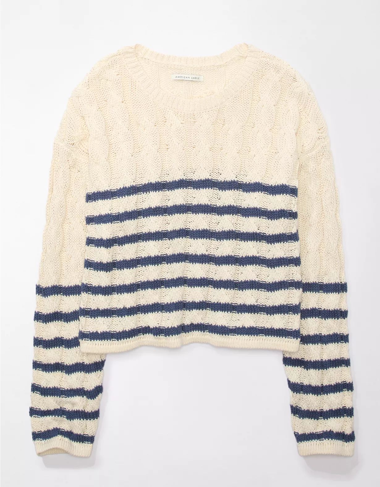 AE Cropped Cable-Knit Sweater | American Eagle Outfitters (US & CA)