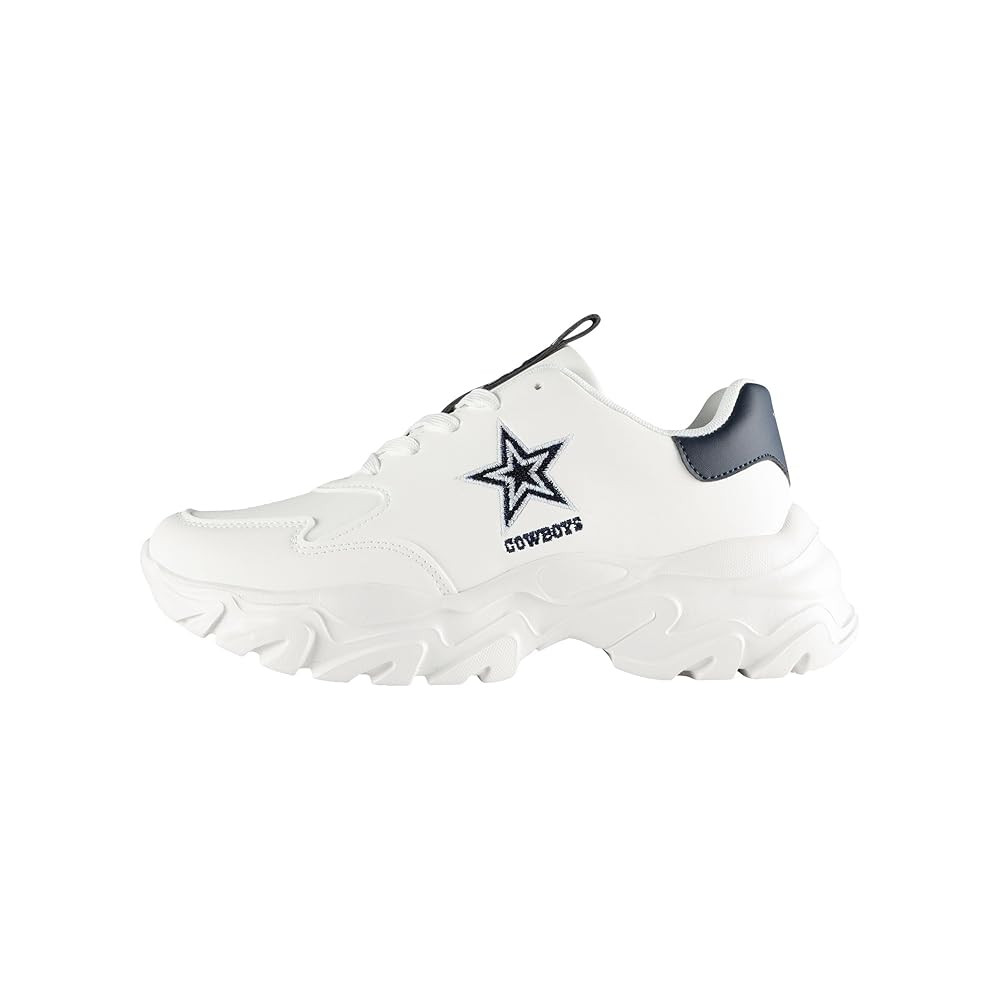 FOCO Women's NFL Team Glitter Big Logo Vintage White Chunky Sneakers | Amazon (US)