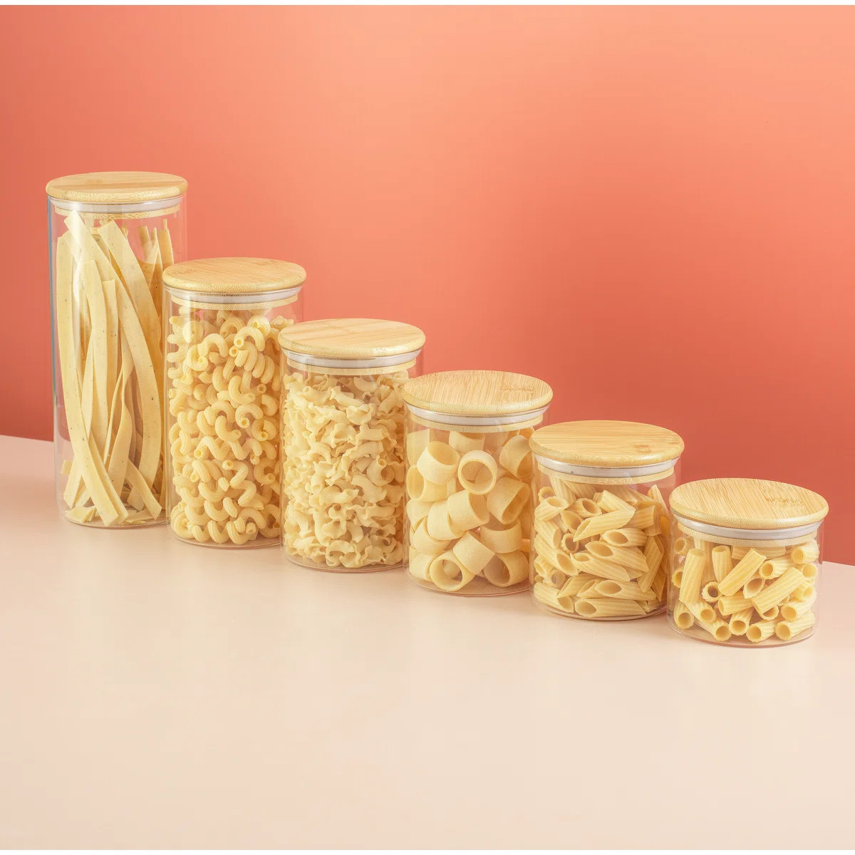 JoyJolt 6-Piece Glass Storage Jars with Airtight Lids | Wayfair North America