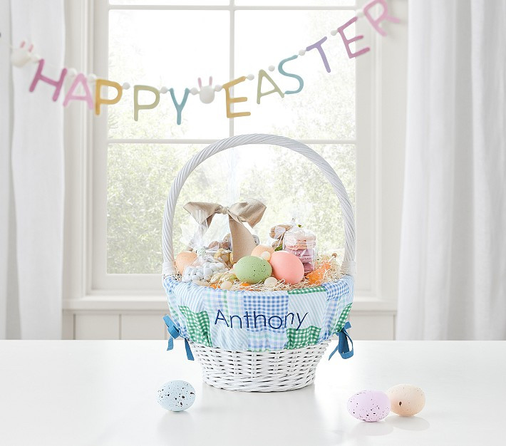 Preppy Madras Easter Basket Liners | Pottery Barn Kids