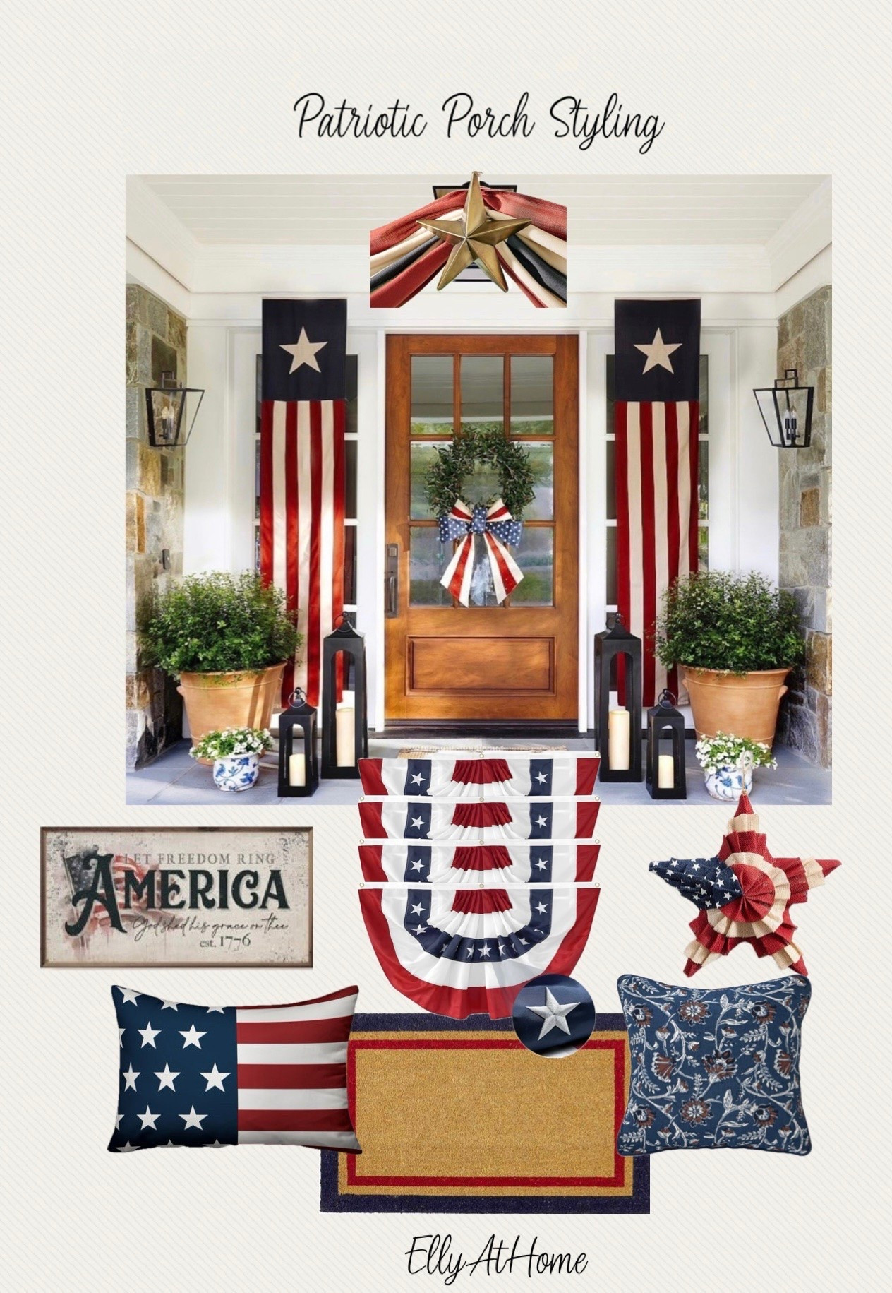 4th of July porch styling, patriotic accessories for home, bunting, flags, wreaths, doormats, pillows + more! Pottery Barn, Wayfair, Amazon, Michael’s

#LTKSeasonal #LTKHome #LTKSaleAlert