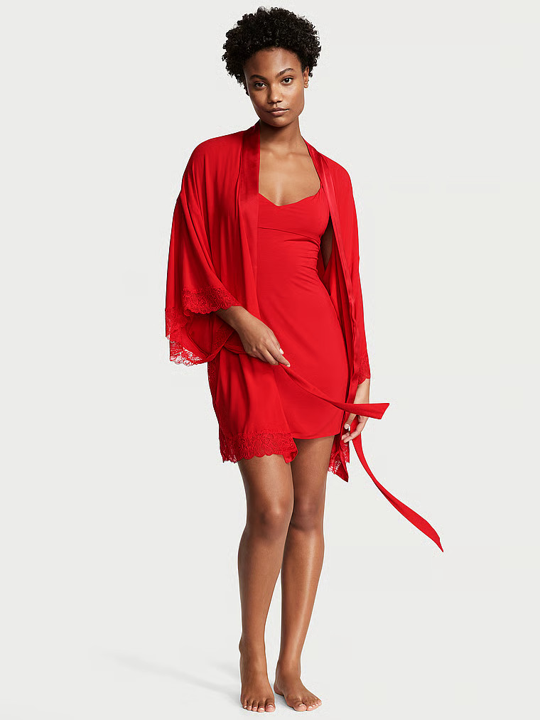 Modal Lace-Trim Robe | Victoria's Secret (US / CA )