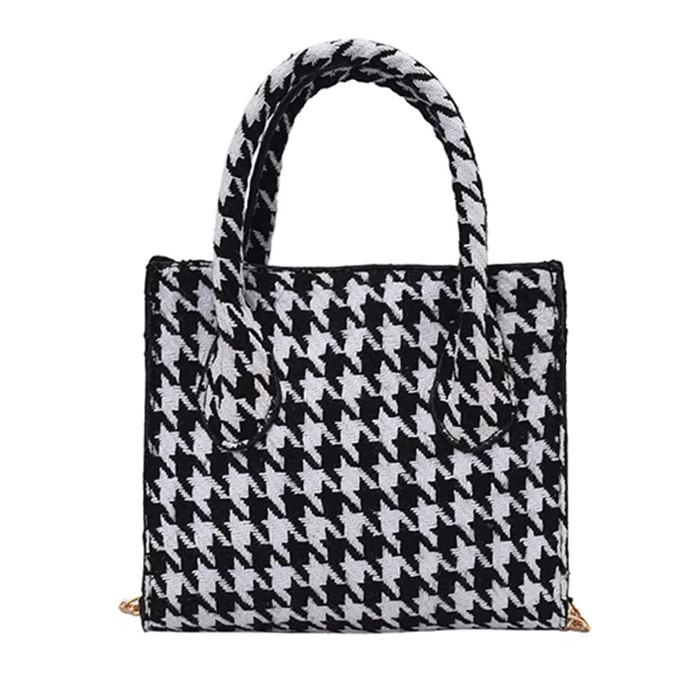 SIHUA Women Chain Shoulder Bag Lady Mini Zipper Top-handle Bag (Houndstooth) | Walmart (US)