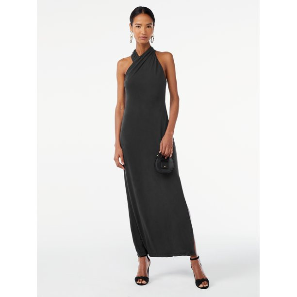 Scoop Women's Halter Maxi Dress - Walmart.com | Walmart (US)