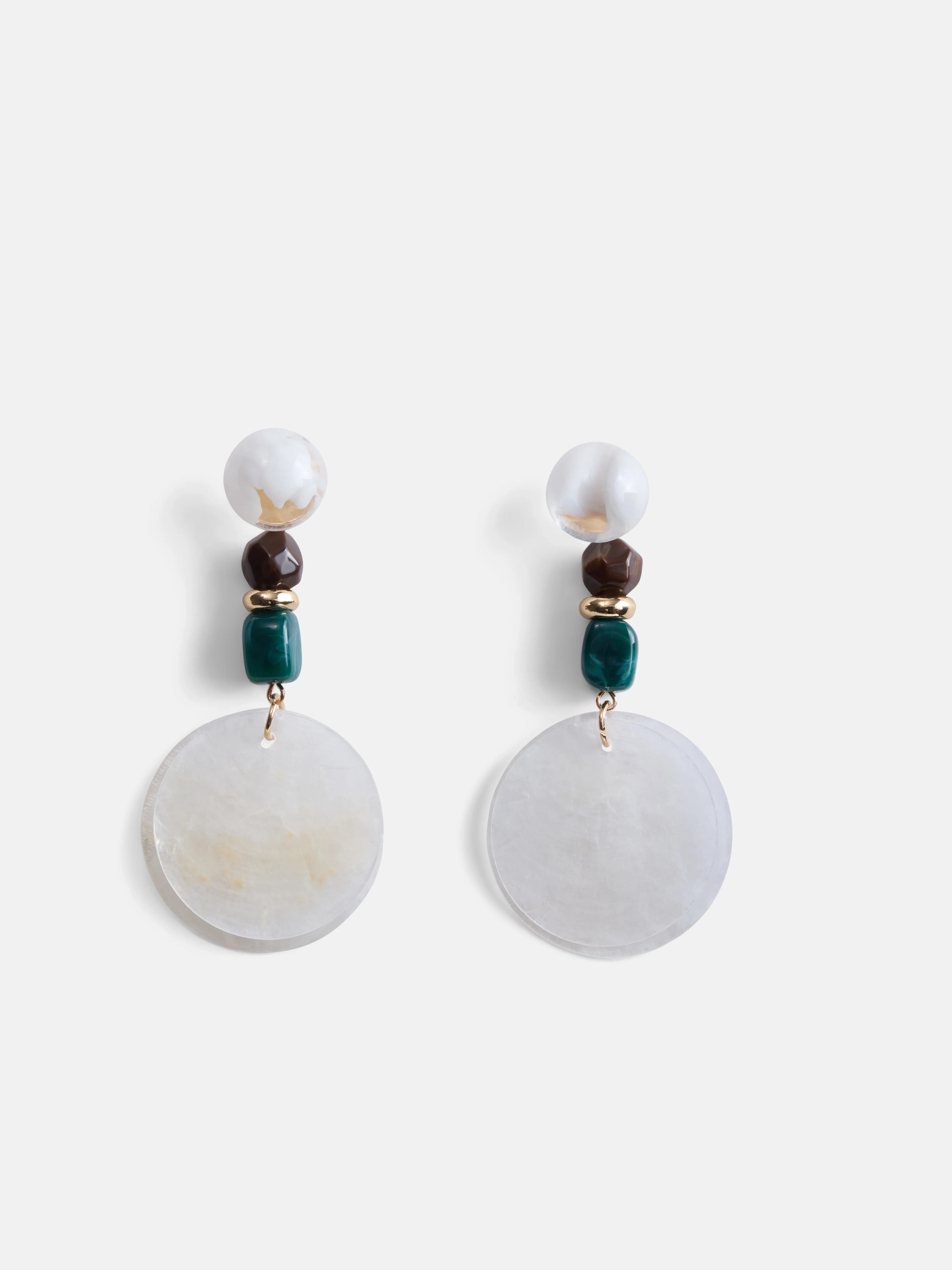 Scoop Women's Gold Tone Beaded Shell Earrings, 1 Pair | Walmart (US)