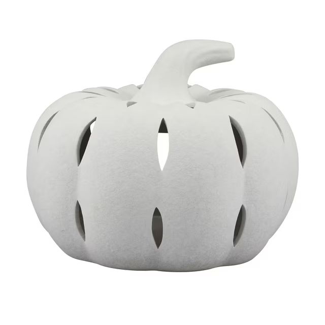 Better Homes & Gardens Medium Flameless Pumpkin Candle Holder, White, Ceramic - Walmart.com | Walmart (US)