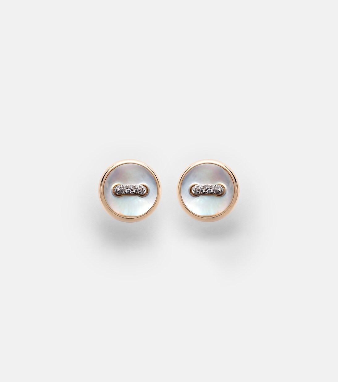 Pom Pom Dot 18kt rose gold earrings with mother of pearl and diamonds | Mytheresa (INTL)