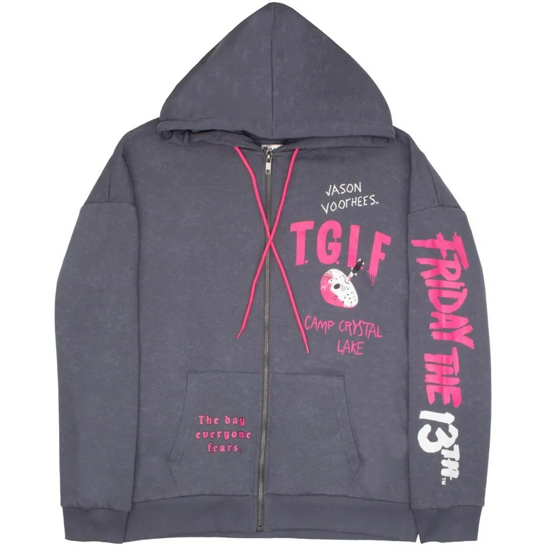 Warner Bros Friday the 13th Hoodie for Juniors, Zip-Up Active Hooded Sweatshirt for Women (Size X... | Walmart (US)