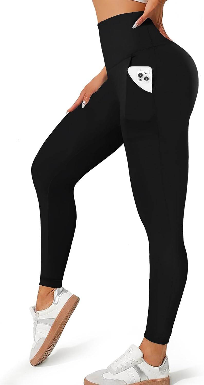 MOREFEEL Leggings with Pockets for Women, High Waisted Tummy Control Workout Hip Lift Yoga Pants Activewear | Amazon (US)