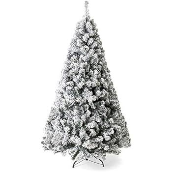 Best Choice Products 9ft Snow Flocked Hinged Artificial Pine Christmas Tree Holiday Decoration w/... | Amazon (US)