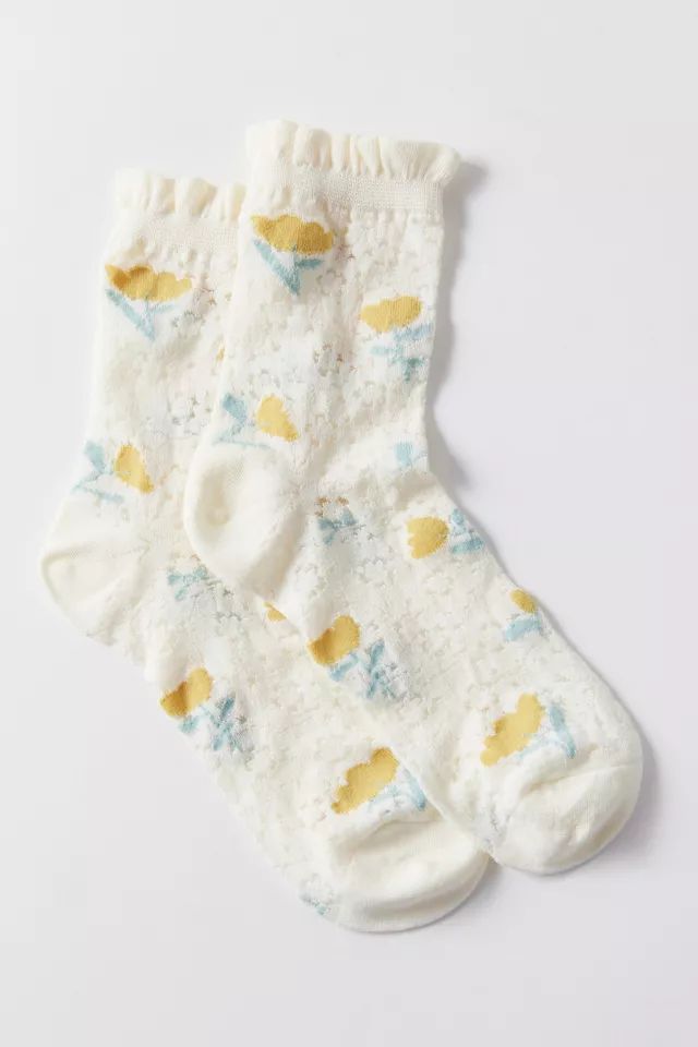 Ditsy Pointelle Knit Sock | Urban Outfitters (US and RoW)