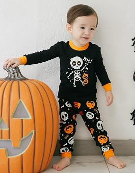 VAENAIT BABY Infant Kids Toddler Boys Girls Halloween Novelty Pajama Set Dancing Skull M | Amazon (US)