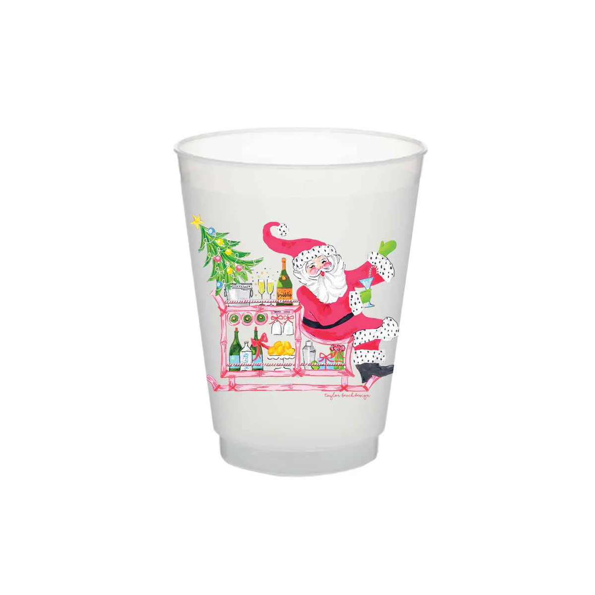 Making Spirits Bright Frosted Shatterproof Cups, 16oz, Set of 10 | Taylor Beach Design