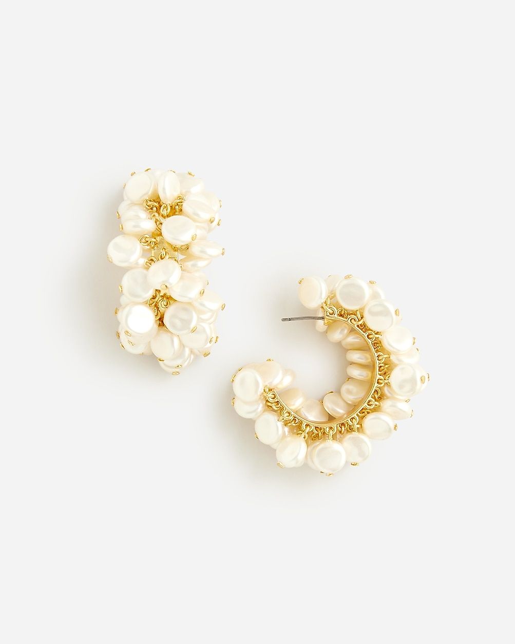 Pearl cluster hoop earrings | J.Crew US