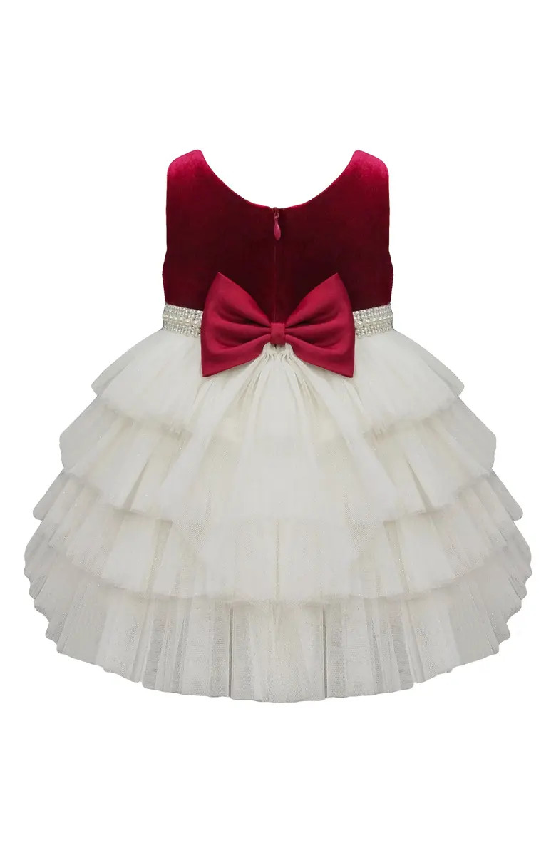 Velvet Tiered Mesh Party Dress | Nordstrom Rack