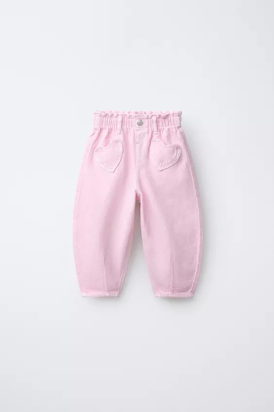 TWILL BAGGY TROUSERS WITH HEART POCKETS | Zara UK