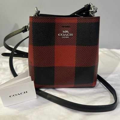 Coach Mini Town Bucket Bag With Buffalo Plaid Print- Red/Black C7267 195031389870| eBay | eBay US