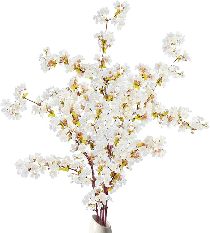 Sggvecsy Artificial Cherry Blossom Branches Faux Cherry Flowers 39 Inch Peach Branches Silk Tall ... | Amazon (US)