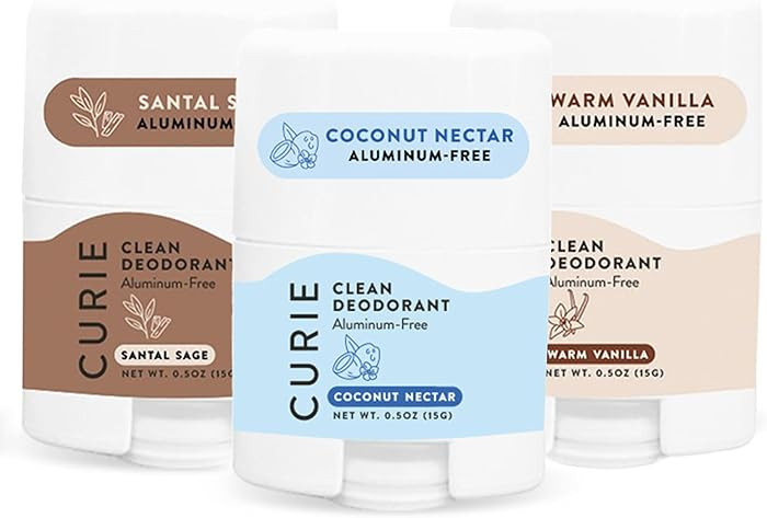 Curie Natural Deodorant Aluminum Free- Variety Pack Travel Size Deodorant for Women - Non Toxic, ... | Amazon (US)