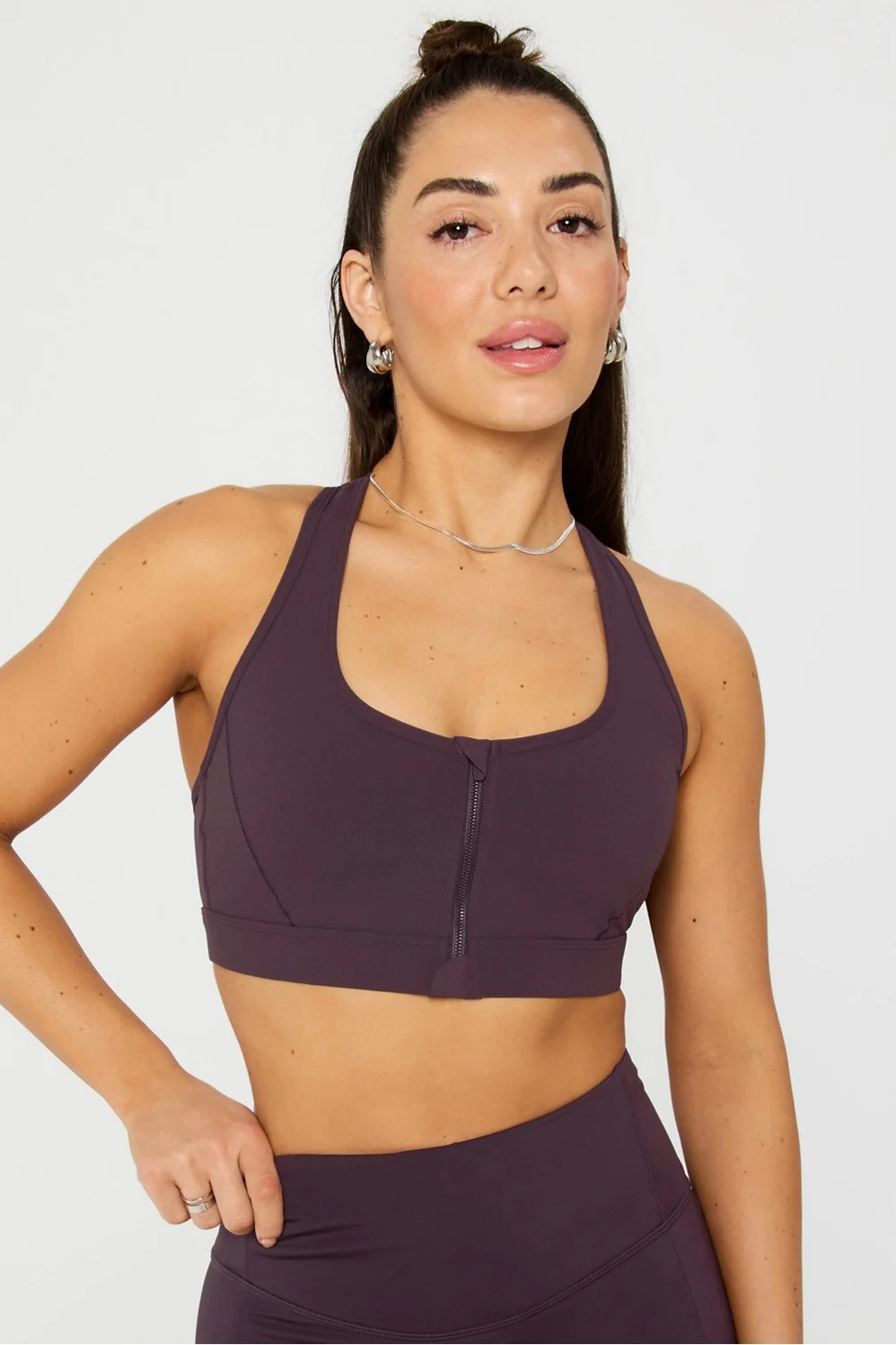 Essential Front Zip Medium Impact Sports Bra | Fabletics