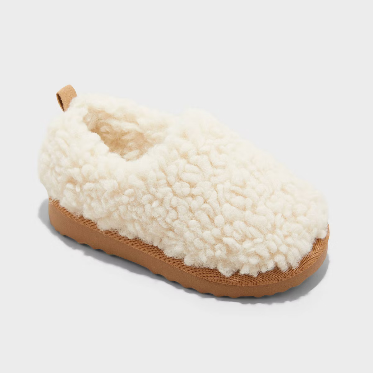 Toddler Faux Shearling Clog Slippers - Cat & Jack™ Beige | Target