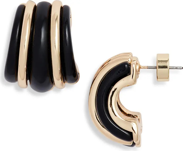 Nordstrom Curved Enamel Hoop Earrings | Nordstrom | Nordstrom