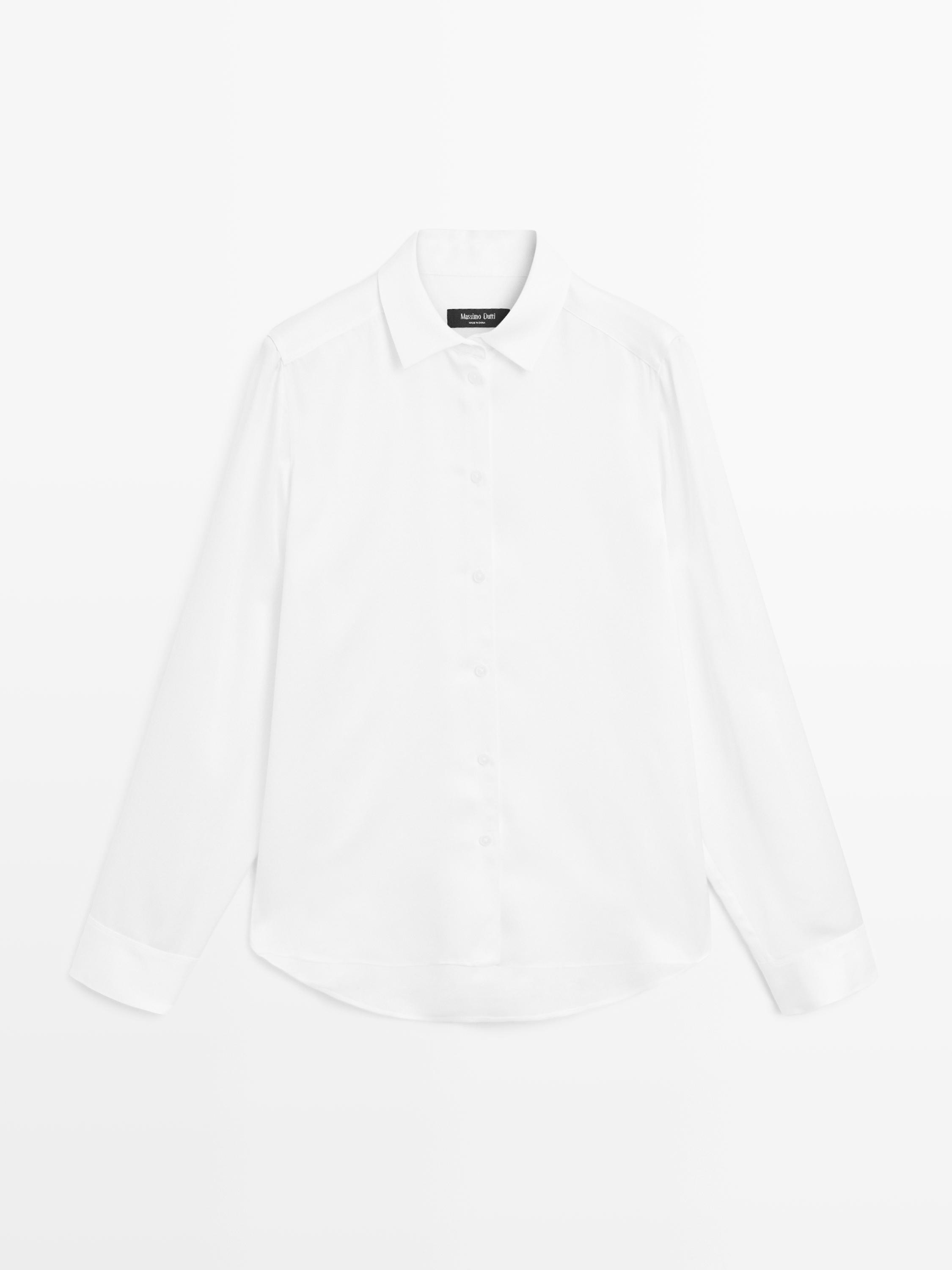 Flowing satin shirt | Massimo Dutti UK