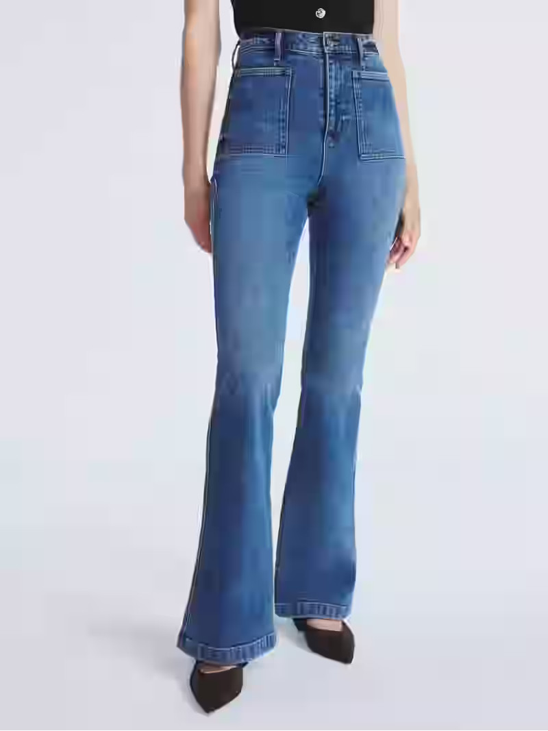 Scoop Women's High Rise Denim Trousers with Patch Pockets, Sizes 0-20 | Walmart (US)