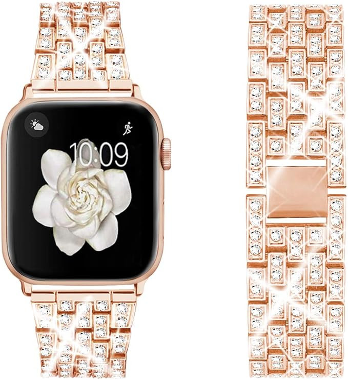 Dsytom Bing Band Compatible with Apple Watch Band 38mm 40mm,Jewelry Replacement Metal Wristband S... | Amazon (US)