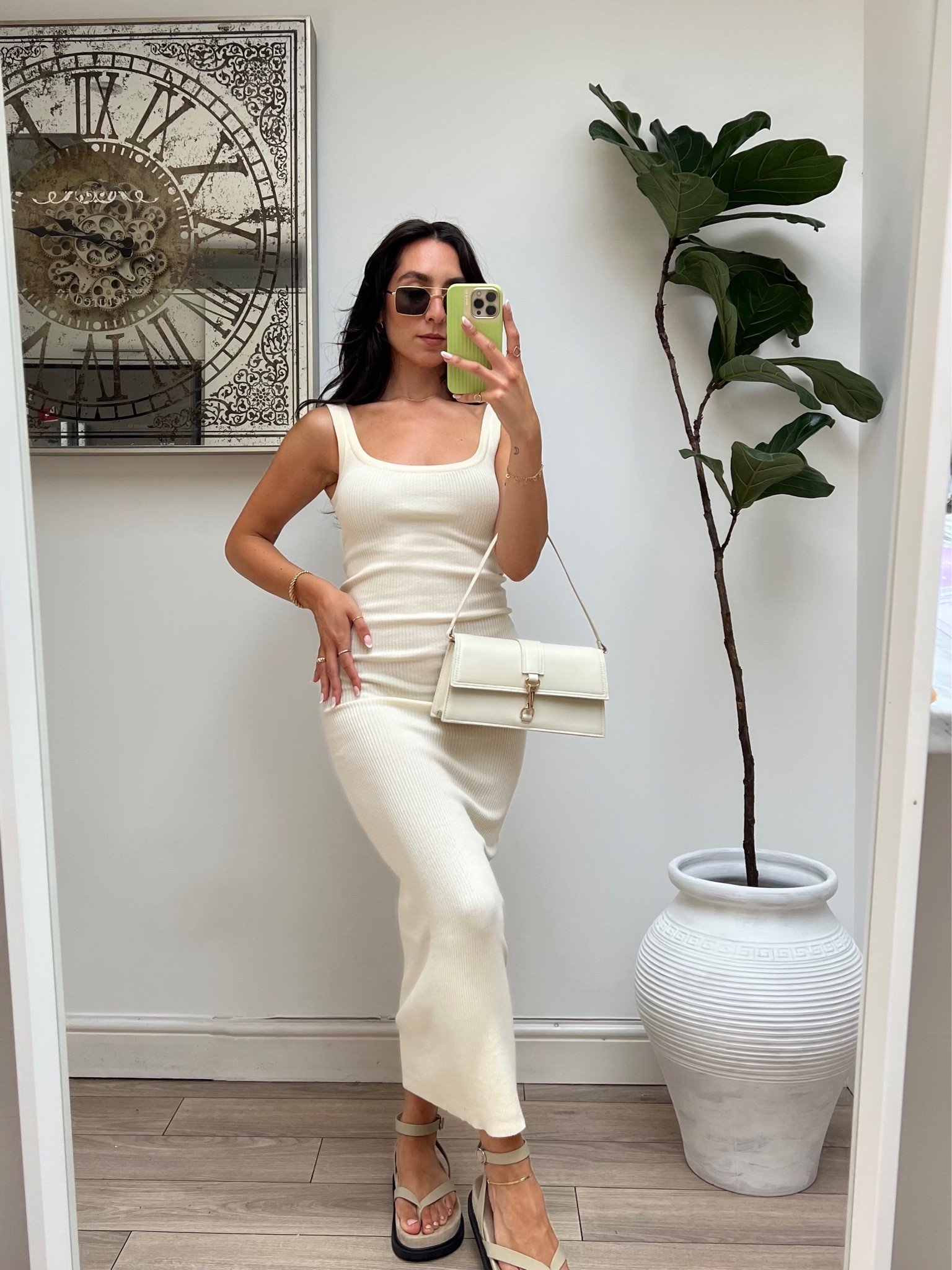 Wearing the dress in XS. Bodycon dress. Midaxi dress. Summer dress. Ribbed dress. Neutrals. Neutral outfit. London outfit  

#LTKSeasonal #LTKeurope #LTKstyletip