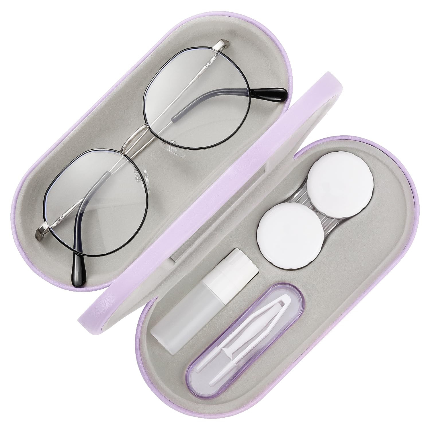 MoKo Double Eyeglass Case, Contact Lens Case with Mirror Tweezers Remover, 2 in 1 Double Sided Po... | Amazon (US)