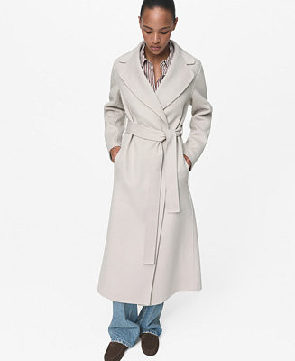 Mango Women's Handmade Belt Wool Coat - Macy's | Macy's