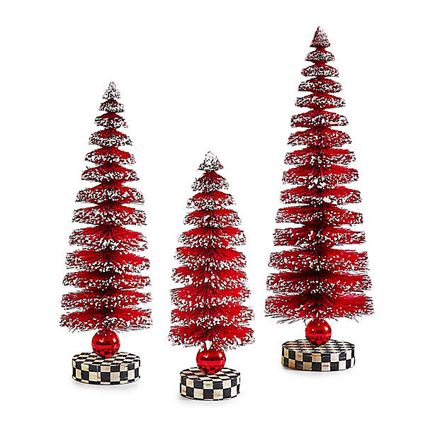 MacKenzie-Childs Cozy Christmas Red Bottle Brush Trees | MacKenzie-Childs