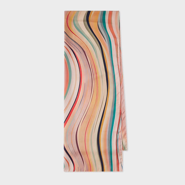 Paul Smith Women's Pink 'Dusky Swirl' Silk Twill Scarf Multicolour | Paul Smith (Global)