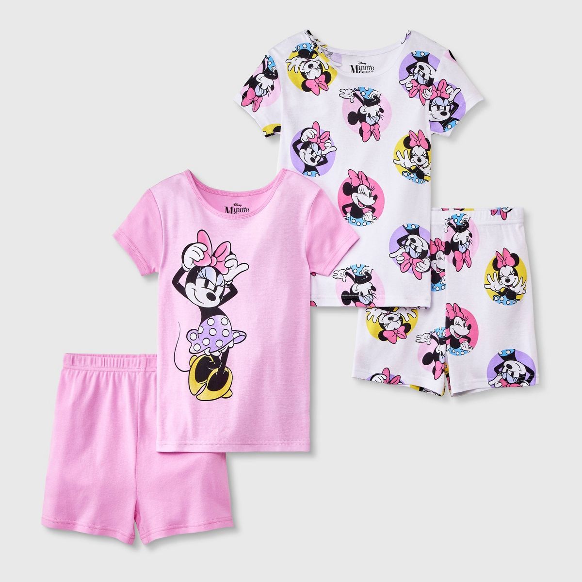 Girls' Minnie Mouse 4pc Pajama Set - Pink | Target