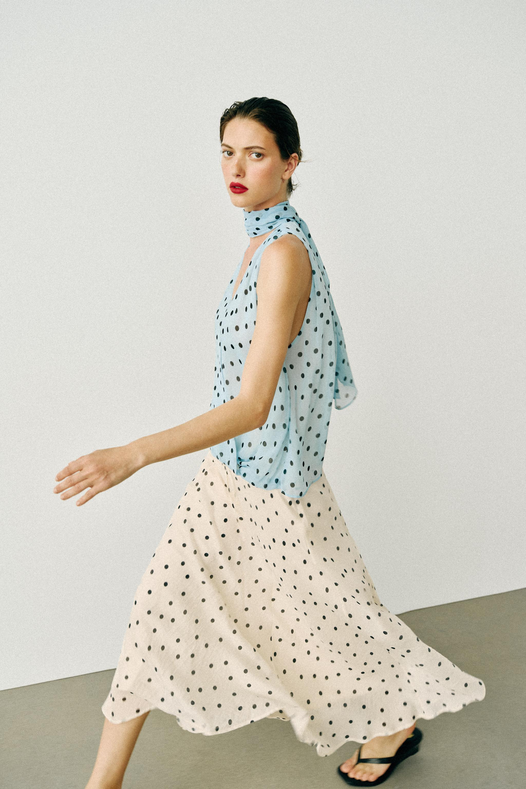 POLKA DOT MIDI SKIRT | Zara US