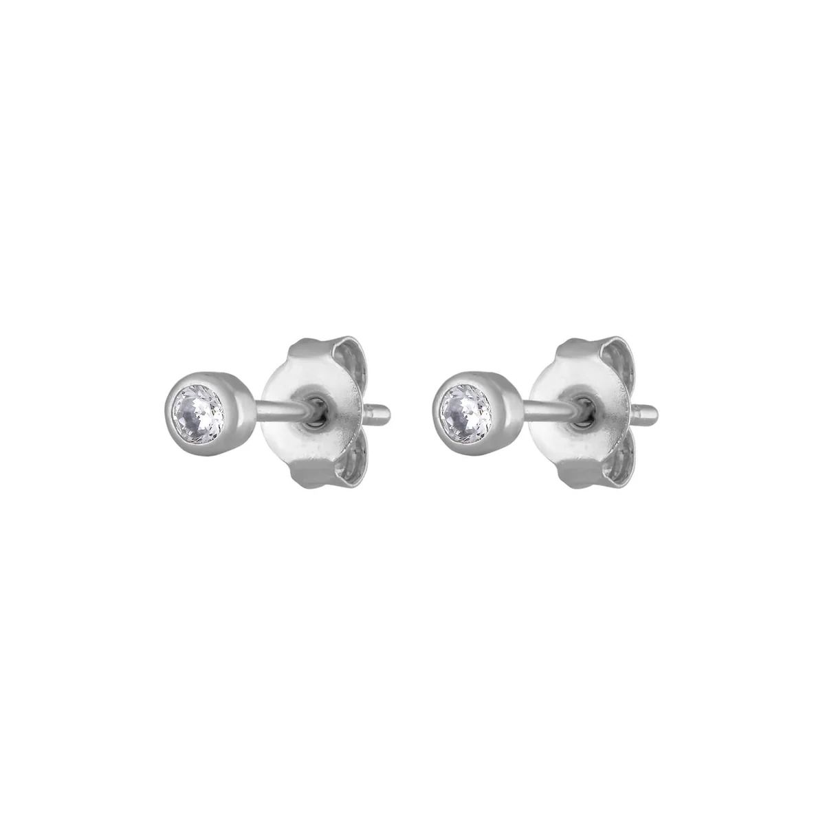 Tiny Crystal Studs in Sterling Silver | Maison Miru