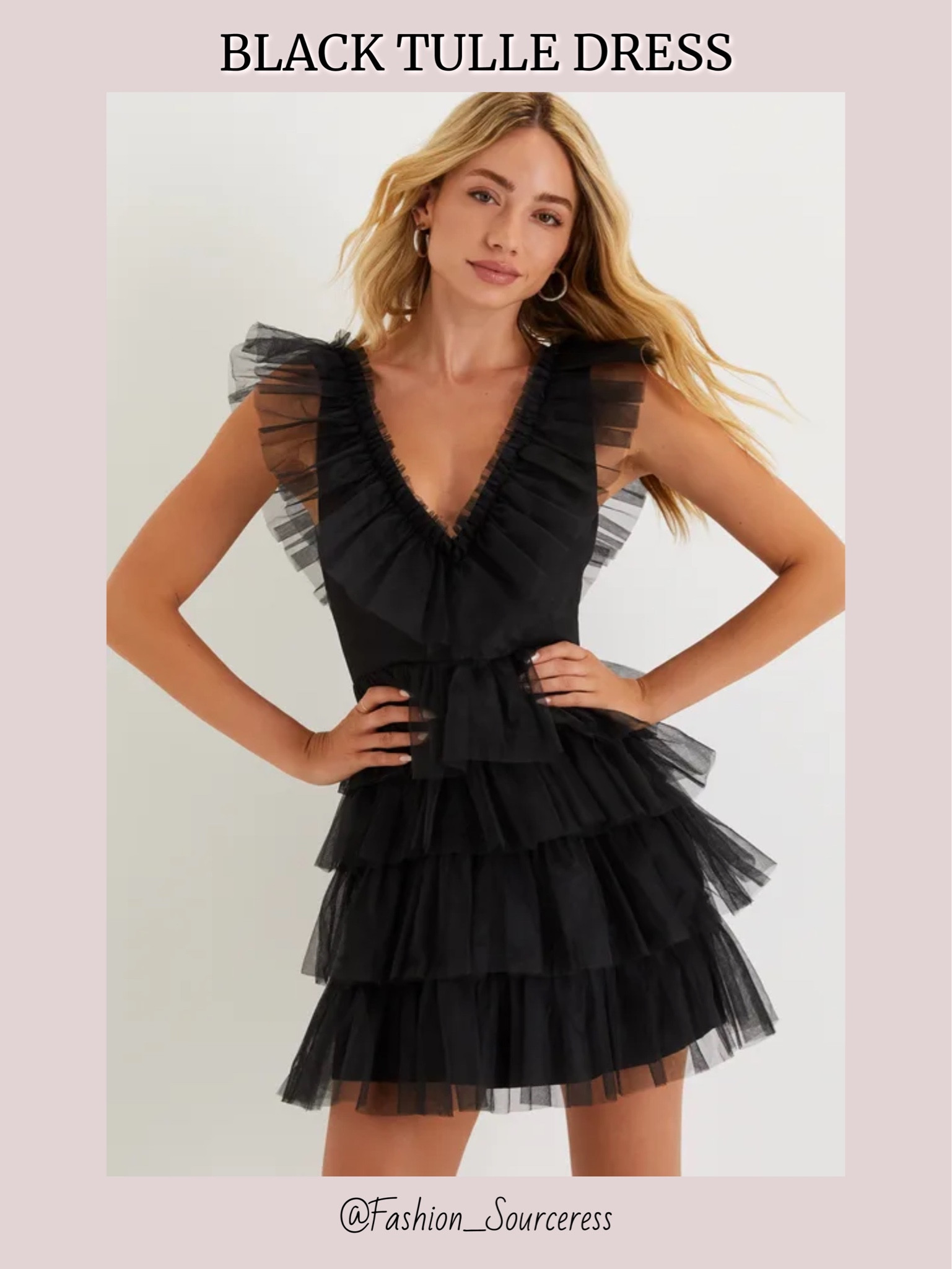 Black Tulle Mini Dress