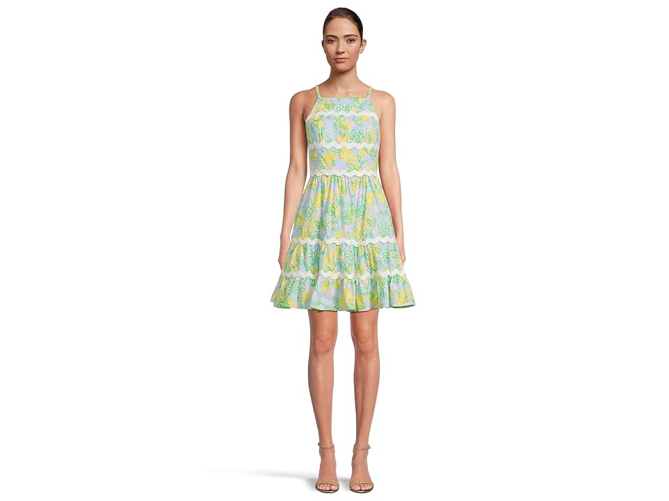 Lilly Pulitzer Angelynn Dress Women's Dress Bluette Make Lemonade : 14, Cotton | Zappos