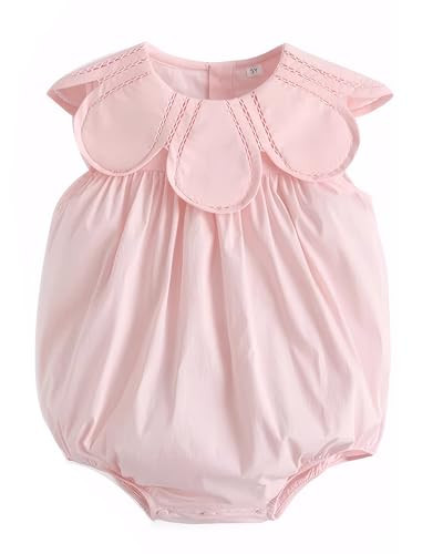 Twoflower Toddler Baby Girl one piece rompers Of Cotton，1st birthday girl outfit with collar pi... | Amazon (US)