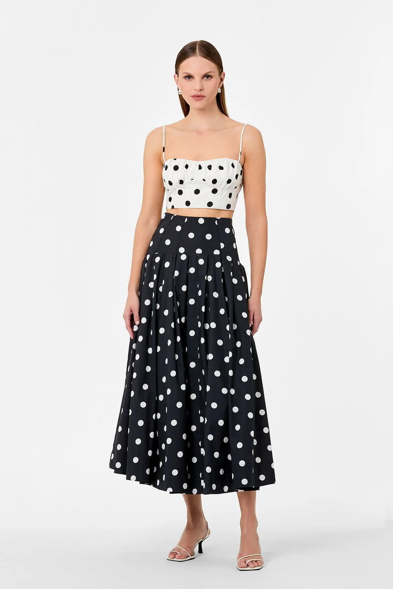 YULIA TOP - WHITE BLACK POLKA DOT | Nicholas The Label